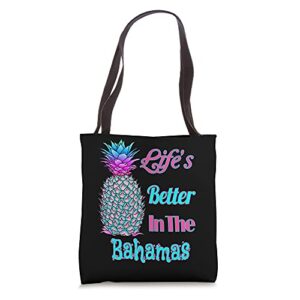 life’s better in the bahamas beach island vacation tote bag