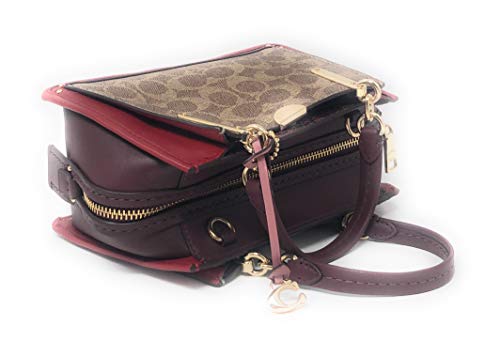 Coach Dreamer 21 In Signature Canvas With Snakeskin Detail Satchel Crossbody (Tan Red Apple)