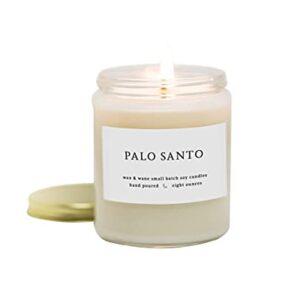 Wax & Wane Palo Santo Modern Scented Candle - 8 Oz Soy Candles Gifts For Women For Home Décor, 40+ Hours Long Lasting Scented Candles Handmade In The USA From 100% Natural Soy Wax