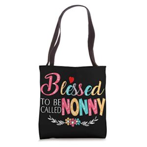 blessed to be called nonny colorful-grandma gift tote bag