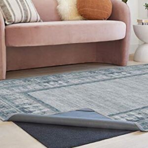 RUGGABLE Zinnia Washable Rug - Perfect Boho Area Rug for Living Room Bedroom Kitchen - Pet & Child Friendly - Stain & Water Resistant - Blue 3'x5' (Standard Pad)