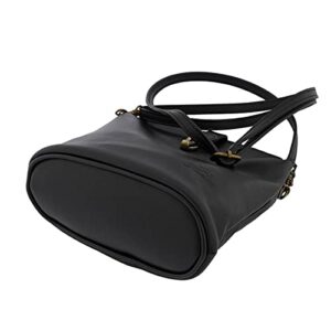 Fioretta Italian Genuine Leather Crossbody Bag Shoulder Bag Purse Snap Closure For Women - Black