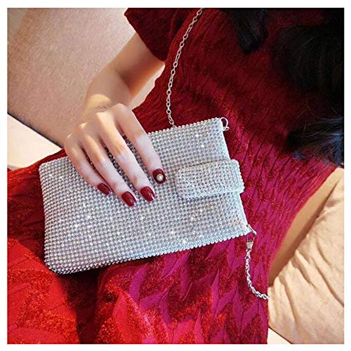 Happyera Bling Rhinestone Evening Handbag Cell Phone Purse Wallet Clutch Crossbody Bag - E