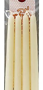 Ner Mitzvah White Beeswax Passover Seder Candles - 8 Hour Burn Time - Tall Beeswax Candles - Pack of 4 Bee Wax Taper Candles