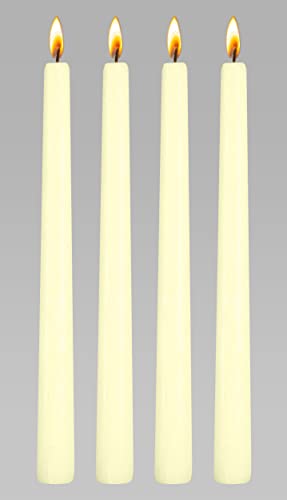 Ner Mitzvah White Beeswax Passover Seder Candles - 8 Hour Burn Time - Tall Beeswax Candles - Pack of 4 Bee Wax Taper Candles