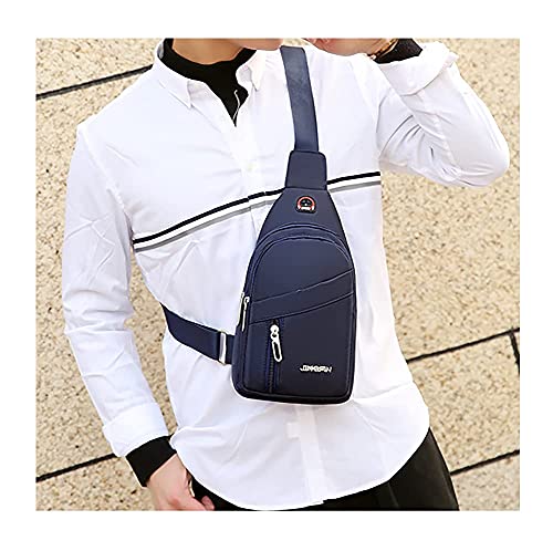 YERCHIC Small Sling Backpack Men Women Wallet Purse Crossbody Chest Bag with Earphone Hole for Travel Outdoor Sports Casual Daypack (Blue)