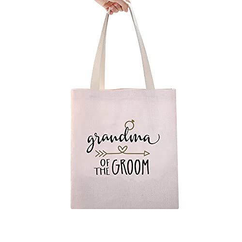 TSOTMO Grandma Grandmother Gift Groom Grandma Gift Grandma of The Groom canvas tote bags Wedding Dinner Gift  (Groom canvas)