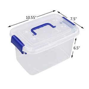 Wekioger 5 Quart Versatile Storage Organizer Plastic Bins with Lids, 6 Packs