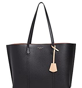 Tory Burch Women's Perry Triple Compartment Tote, Black, One Size