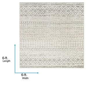 Artistic Weavers Chester Boho Moroccan Area Rug,6' Square,Grey