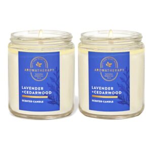 bath and body works lavender cedarwood (7oz/ 198 g) 2-piece pack single wick candle
