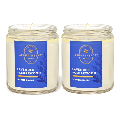 Bath and Body Works Lavender Cedarwood (7oz/ 198 g) 2-Piece Pack Single Wick Candle