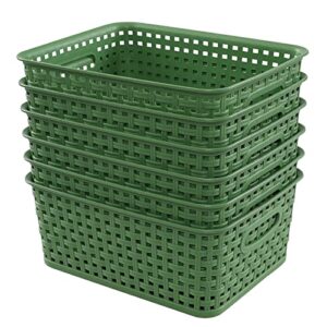 ponpong plastic woven storage baskets, 6 packs