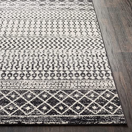 Artistic Weavers Chester Boho Moroccan Area Rug,6'7" x 9' Oval,Black