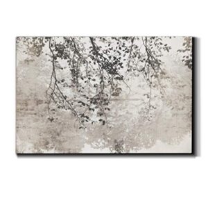 wexford home landscape canvas wall art abstract floral forest modern pictures artwork decoration for living room kitchen bathroom office, ready to hang, taupe soft reflection, 32×48