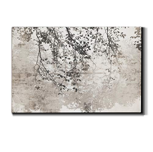 WEXFORD HOME Landscape Canvas Wall Art Abstract Floral Forest Modern Pictures Artwork Decoration for Living Room Kitchen Bathroom Office, Ready to Hang, taupe soft reflection, 32x48