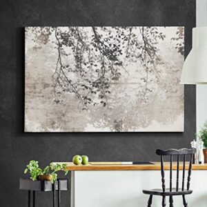 WEXFORD HOME Landscape Canvas Wall Art Abstract Floral Forest Modern Pictures Artwork Decoration for Living Room Kitchen Bathroom Office, Ready to Hang, taupe soft reflection, 32x48