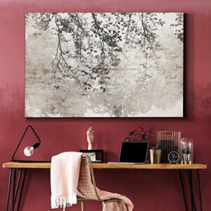 WEXFORD HOME Landscape Canvas Wall Art Abstract Floral Forest Modern Pictures Artwork Decoration for Living Room Kitchen Bathroom Office, Ready to Hang, taupe soft reflection, 32x48