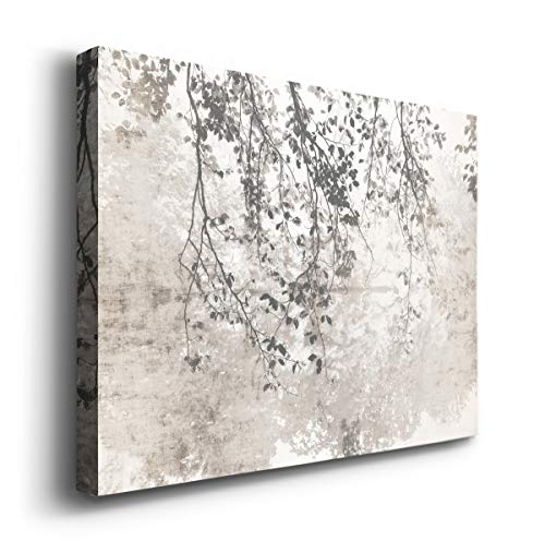 WEXFORD HOME Landscape Canvas Wall Art Abstract Floral Forest Modern Pictures Artwork Decoration for Living Room Kitchen Bathroom Office, Ready to Hang, taupe soft reflection, 32x48