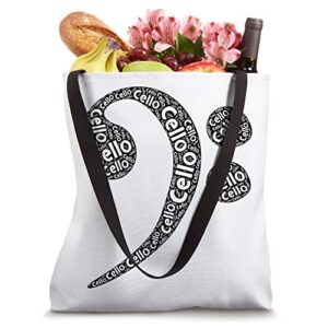 art words CELLO Bass Clef music lovers Tote Bag