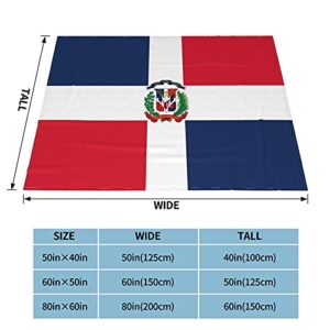 Dominican Republic Flag Blanket,Retro Red and Blue Flags Throw Blankets Fleece Plush Ultra Soft Cozy Luxury Fuzzy Warm Blanket for Bed Couch Chair Sofa Office Decor 50"x40"