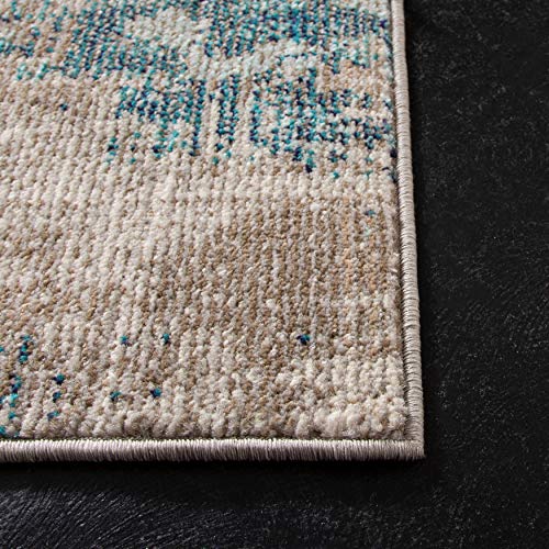 SAFAVIEH Madison Collection 10' x 14' Blue/Grey MAD440M Modern Boho Abstract Non-Shedding Living Room Bedroom Dining Home Office Area Rug