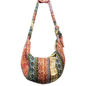 jinghuiyue bohemian hippie crossbody bag purse zip hobo sling bag handmade thai top messenger bags (256-511)