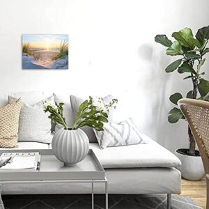 Beach Wall Decor Bathroom Decor Wall Art Canvas Wall Art, Ocean Decor Coastal Decor Wall Art for Bedroom Living Room Painting Picture Modern Artwork Wood Framed Wall Art Easy to Hang Size 12x16inches