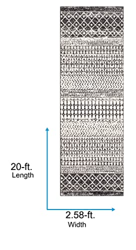 Artistic Weavers Chester Boho Moroccan Runner Area Rug,2'7" x 20',Black