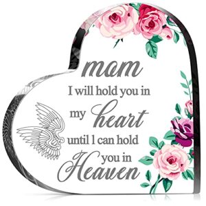 blulu sympathy gift mother memorial gift crystal decor sympathy acrylic decor bereavement funeral condolence grief ornaments memorial decor for loss of mother, loss of loved one (4 x 4 x 0.4 inches)
