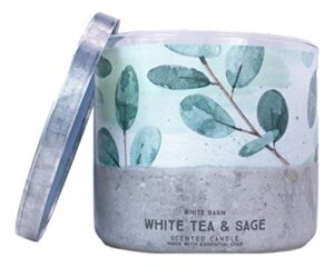 white barn bath and body works 3 wick scented candle white tea and sage 14.5 ounce