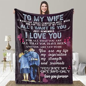 ufooro mother day birthday gifts for wife-wife mother day birthday gifts,wife blanket,wife gifts from husband,valentines day gifts for wife 55″x70″