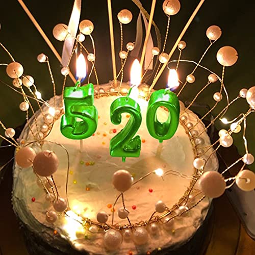 XNOVA Green Birthday Candles 5 Candle 5th Five Years Cake Bady Roman Numberal Cool Number Candle No 50 51 52 53 54 55 56 57 58 59