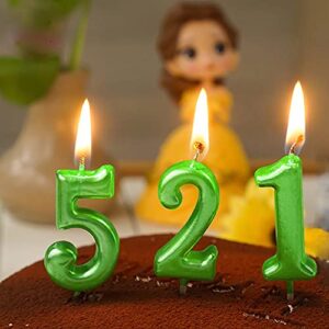 XNOVA Green Birthday Candles 5 Candle 5th Five Years Cake Bady Roman Numberal Cool Number Candle No 50 51 52 53 54 55 56 57 58 59