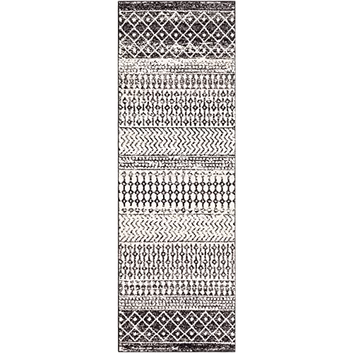 Artistic Weavers Chester Boho Moroccan Runner Area Rug,2'7" x 16',Black