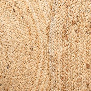 SAFAVIEH Natural Fiber Round Collection 9' Round Natural NFB310A Handmade Boho Braided Jute Area Rug