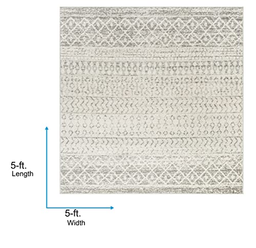 Artistic Weavers Chester Boho Moroccan Area Rug,5' Square,Grey