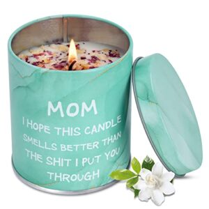 scented candles gifts for mom from daughter, son – mothers day gifts – mom gifts, unique gifts for women – funny birthday christmas gifts for mom- gardenia scented candles,9 oz
