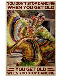 eeypy mexican dancing you don’t stop cat poster metal tin sign iron painting home family lovers gift funny metal signs cafe store bedroom bathroom novelty retro parlor courtyard wall decor 8×12 inch