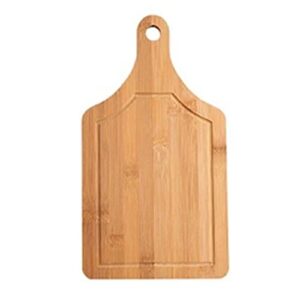 guojanfon bamboo cutting board ,meat chopping boards,pizza peel paddle with handle for homemade baking pizza bread cake fruit vegetables (small square -board)