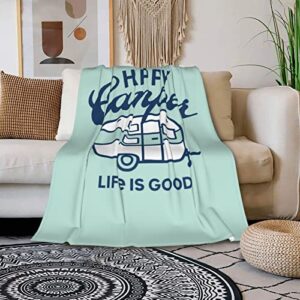fleece throw blanket camp plush throw blanket for couch sofa bed women blanket (50″x40″)
