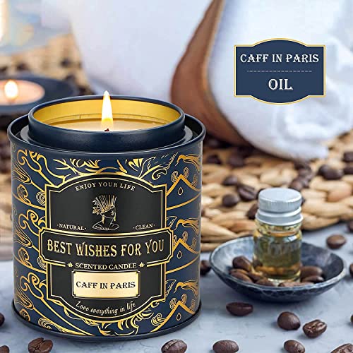 Coffee Scented Candles for Home Scented 10 Oz Large Size Jar Candle, 70 Hours Long Lasting, 100% Natural Soy Candle Aromatherapy, Strongly Coffee Scent, Luxury Candle Gifts for Women with Gift Box