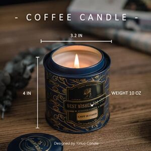 Coffee Scented Candles for Home Scented 10 Oz Large Size Jar Candle, 70 Hours Long Lasting, 100% Natural Soy Candle Aromatherapy, Strongly Coffee Scent, Luxury Candle Gifts for Women with Gift Box