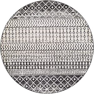 Artistic Weavers Chester Boho Moroccan Area Rug,7'10" Round,Black