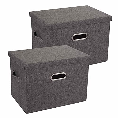 Collapsible Storage Bins with Lids - Closet Storage Bins Fabric Foldable Storage Boxes with Lid Organizer Containers Baskets Bins with Cover Storage Organizers for Closets for Home Bedroom Office