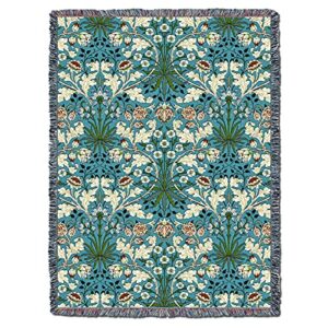 pure country weavers william morris hyacinth blanket xl – arts & crafts – gift tapestry throw woven from cotton – made in the usa (82×62)