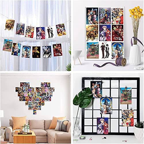 FDOM Anime Wall Collage Kit, 50 Pack Anime Style Photo Collection Collage Dorm Decor Album Style Collage for Girl and Boy Teens, Small Posters Wall Prints Kit for Room Bedroom Aesthetic.