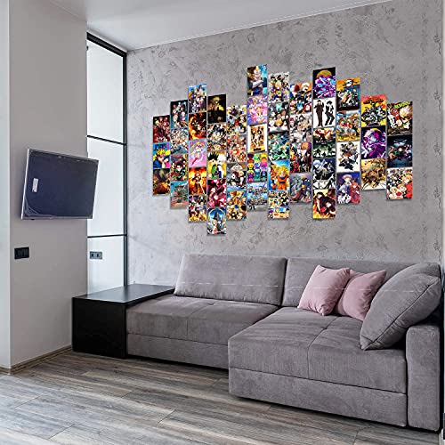 FDOM Anime Wall Collage Kit, 50 Pack Anime Style Photo Collection Collage Dorm Decor Album Style Collage for Girl and Boy Teens, Small Posters Wall Prints Kit for Room Bedroom Aesthetic.