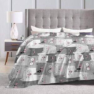 CUAJH Cute Cats Blanket for Adult 50"x60", Lightweight Soft Flannel Fleece Throw Blanket for Bed Couch Sofa Chair Office