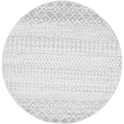 Artistic Weavers Chester Boho Moroccan Area Rug,6' Round,Grey